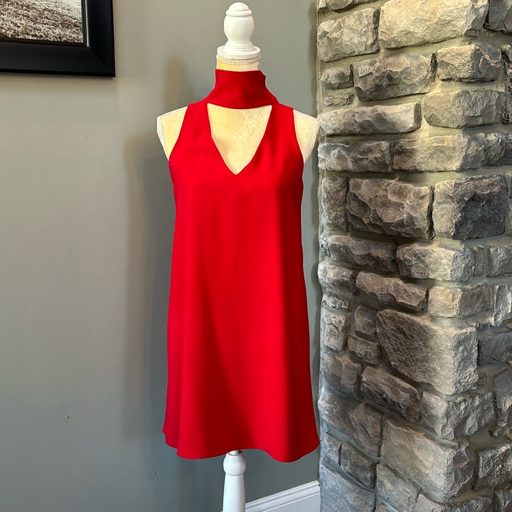 Amanda Uprichard red dress, beautiful neckline, like new, Size P which is XS